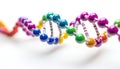 Colorful model of DNA structure on white background Royalty Free Stock Photo