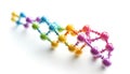 Colorful model of DNA structure on white background Royalty Free Stock Photo