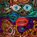 Colorful Modern abstract Face Illustration