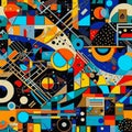 Colorful Modern Abstract Urban Style Hiphop Graffiti Street Art Pattern, mural