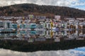 Colorful modern buildings at Krohnviken wharf, Bergen, Norway