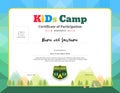 Colorful and modern certificate of participation for kids activities