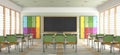 Empty modern classroom Royalty Free Stock Photo