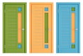 Colorful modern doors on white