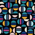 Colorful modern half of circle and geometric seamless pattern vector design for fashion,fabric,wallpaper, and all prints