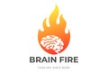 Colorful Modern Hot Smart Brain Fire Flame Logo Design Royalty Free Stock Photo