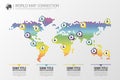 Colorful modern infographic world map connection concept. Vector illustration