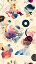 Colorful modern interpretation of ancient greek abstraction with mythological figures and patterns.