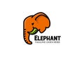 Colorful Modern Ivory Elephant Head Logo Design Vector