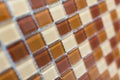 Colorful modern mosaic tile in a bathroom macro closeup shallow depth of field Royalty Free Stock Photo