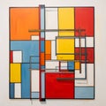 Modern Abstract Painting With Red, Blue, Yellow, And White Squares Royalty Free Stock Photo