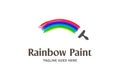 Colorful Modern Rainbow Color with Paintbrush Logo Design Vector Royalty Free Stock Photo