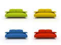 Colorful modern sofas Royalty Free Stock Photo