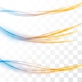 Colorful modern transparent swoosh speed lines