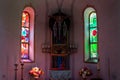 Colorful modern windows in a church in Bavaria