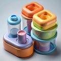 Colorful Modular Storage Containers for Home Organization Royalty Free Stock Photo