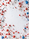 Colorful Molecular Structure Back to School Frame Background with Red Blue and White Spheres Royalty Free Stock Photo