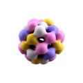 Colorful Molecular Structure Model. Abstract Representation Of Chemical Bonds And Molecular Geometry Isolated On Royalty Free Stock Photo