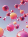 Colorful Molecular Structures Floating in a Vibrant Background During a Science-Themed Concept Design Royalty Free Stock Photo