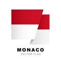 Colorful Monegasque flag logo. Flag of Monaco. Vector illustration isolated on white background