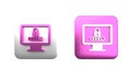 Colorful Monitor with password notification and lock icon isolated on white background. Security, personal access, user