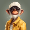 Colorful Monkey Cartoon Art By Alex Nathan