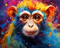 colorful monkey is colorful pnting.