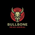 Colorful Monoline Bull Vector Graphic Design illustration Emblem Symbol and Icon