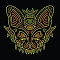 Colorful Monoline Cat Vector illustration Emblem