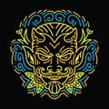 Colorful Monoline Devil Face Vector illustration Emblem