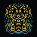 Colorful Monoline Dog Vector illustration Emblem