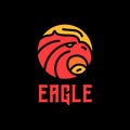 Colorful Monoline Eagle Vector Graphic Design illustration Emblem