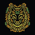 Colorful Monoline Fox Vector illustration Emblem