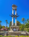 Colorful Monument Columbus Flowers Santa Cruz Seville Spain Royalty Free Stock Photo