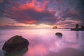 Colorful morning clouds at beach