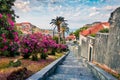 Colorful morning view of famous Fort Bokar in city of Dubrovnik. Exciting summer cityscape of Croatia, Europe. Beautiful world of Royalty Free Stock Photo