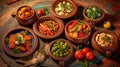 colorful Moroccan food flay Generative AI