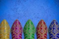 Colorful Moroccan shoes border background