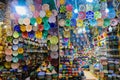 Colorful moroccon Ceramic utensils, plates and bowls