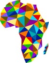 Colorful mosaic abstract Africa map.