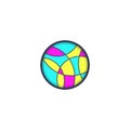 Colorful mosaic abstract creative logo in a circle Royalty Free Stock Photo
