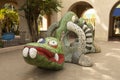 Colorful Mosaic animal Sculpture Dragon Nikigator Near Mingei Museum, Balboa Park Created