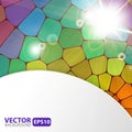 Colorful mosaic background with sunburst flare Royalty Free Stock Photo