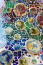 Colorful mosaic in casa Batllo, by Antoni Gaudi