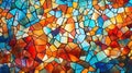 Colorful mosaic glass pattern background created with Generative AI. Lots of geometric shapes. Royalty Free Stock Photo