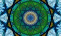 Colorful mosaic mandala Art with star-shaped patterns Royalty Free Stock Photo