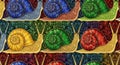 Colorful Mosaic Snails Seamless Pattern Illustration Royalty Free Stock Photo