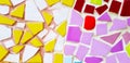Colorful of mosaic tile floor for background. Art design wallpaper, Cracked, Shape and Abstract. Royalty Free Stock Photo
