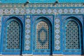 Colorful mosaic tiles. Arabic patterns on the Dome of the Rock, Temple mount, Jerusalem, Israel Royalty Free Stock Photo