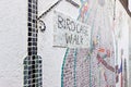 Colorful mosaic wall at columbia road flower market in London